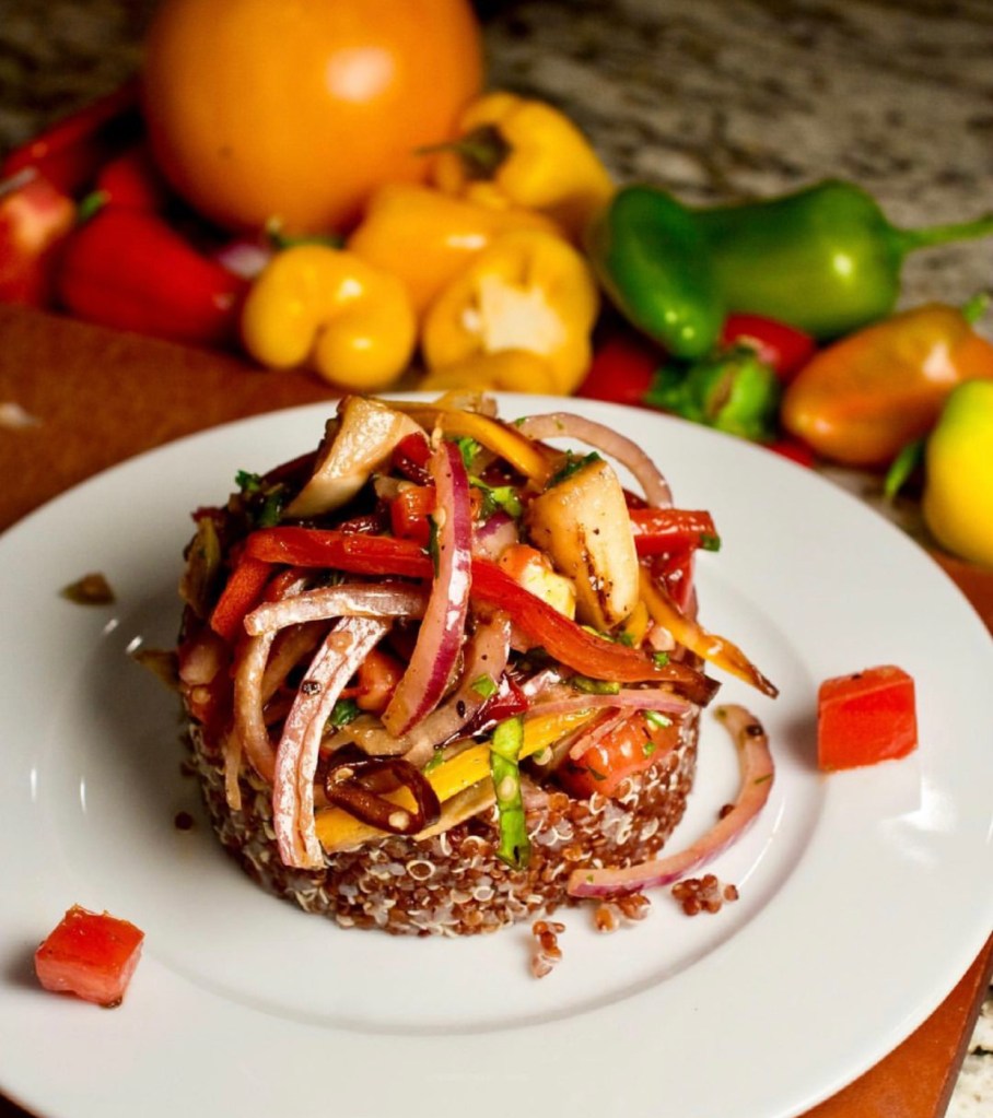 quinoa tower by chef jonathan bardzik