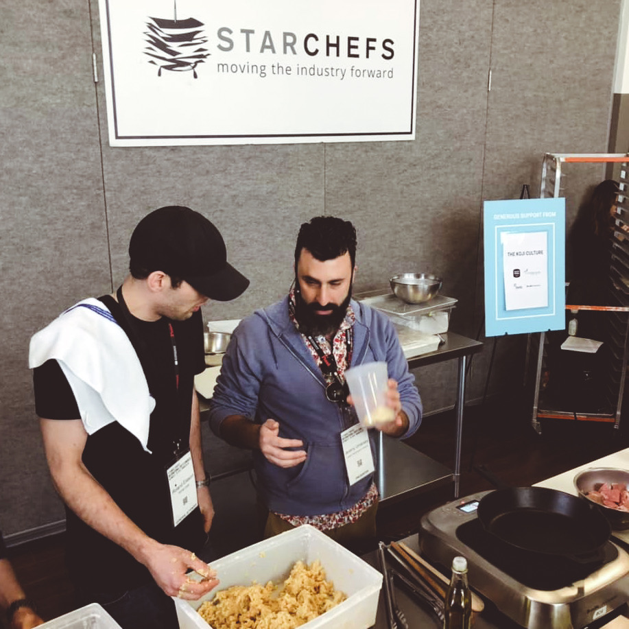 chef jeremy umansky cooking with miso and koji at the starchefs congress